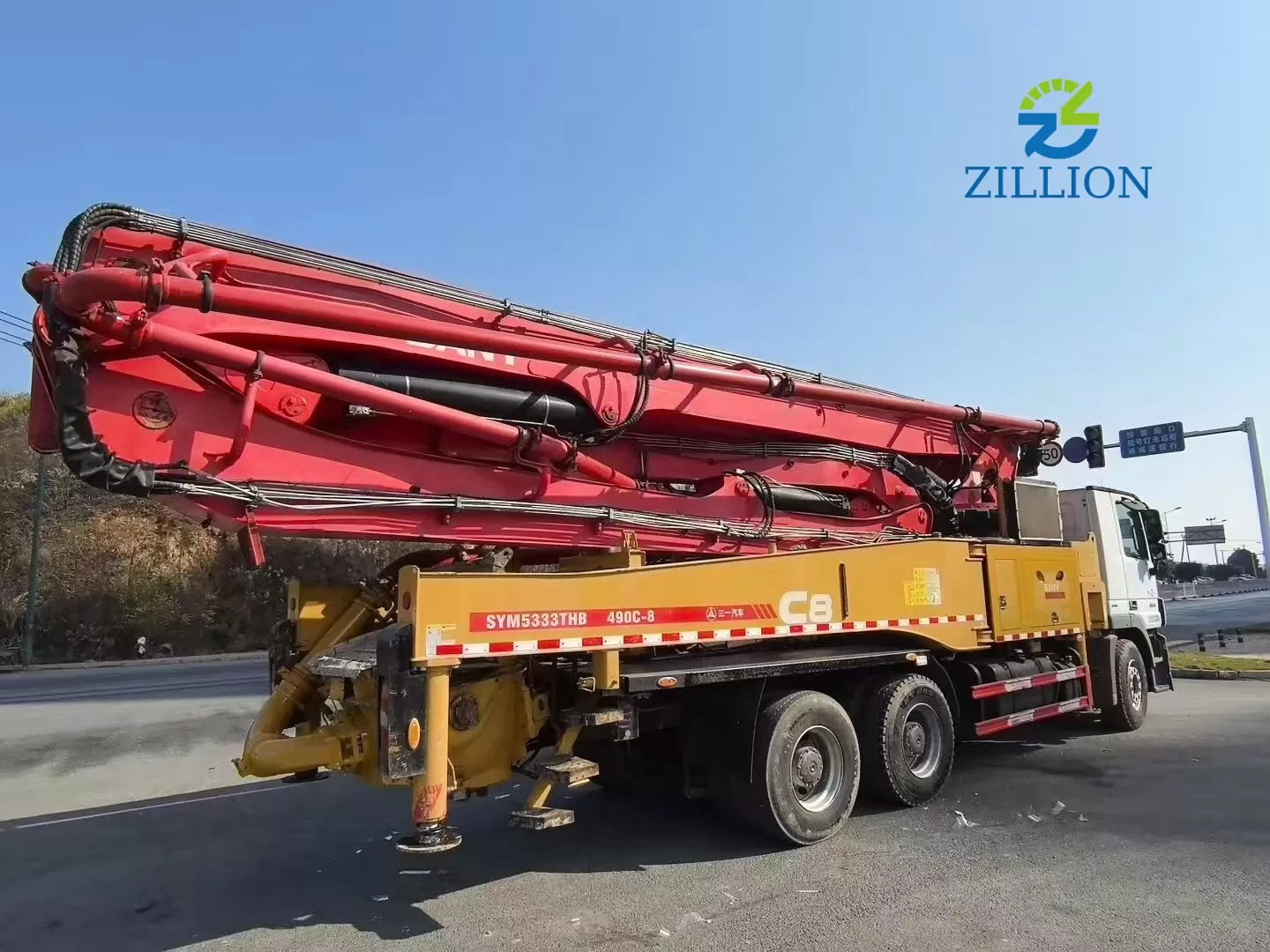 Used 2019 SANY 49M Concrete Pump Truck &ndash; Mercedes-Benz Engineered Chassis